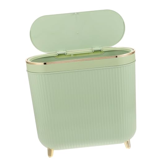 Alipis Sleek Slim Trash Can with Lid for Bathroom Bedroom and Kitchen Stylish Narrow Waste Basket for Spaces Odor-Blocking Design Easy to Clean for Home Decor