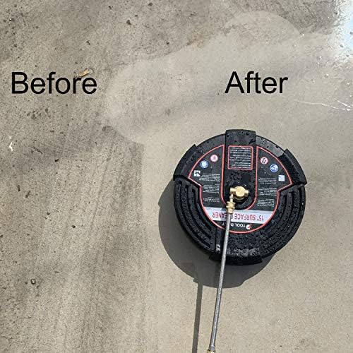Tool Daily 15 Inch Pressure Washer Surface Cleaner with 3 Wheels, Pressure Washer Nozzle Tips Multiple Degrees