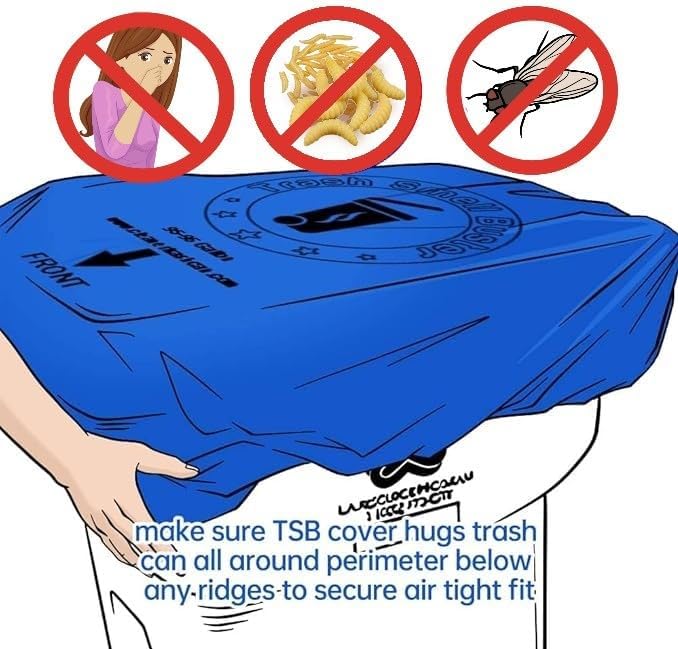 Outdoor Trash Can Lid Cover – 32 Gallon Elastic Seal, Odor Control, Lemon Scented, Chemical Free, Reusable 1 Pack