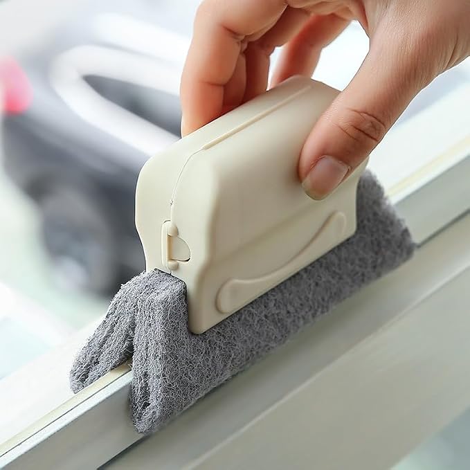 8-Piece Cleaning Brush Set, Window Track & Crevice Tools with Pumice Bars | works on windows, sliding doors, tile grout, sinks, toilets, cookware, car vents, reusable set for home, hotel, restaurant