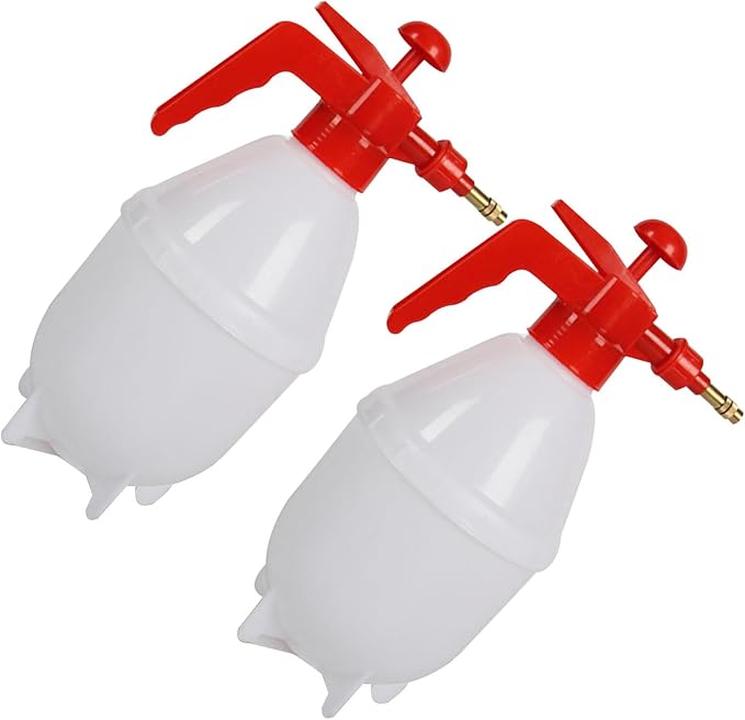 2pcs L Handheld Water Sprayer with Adjustable Nozzle for Plants | Pp and Copper Build, Portable Reusable Design, Indoor General Spraying, Red Finish for Flowers