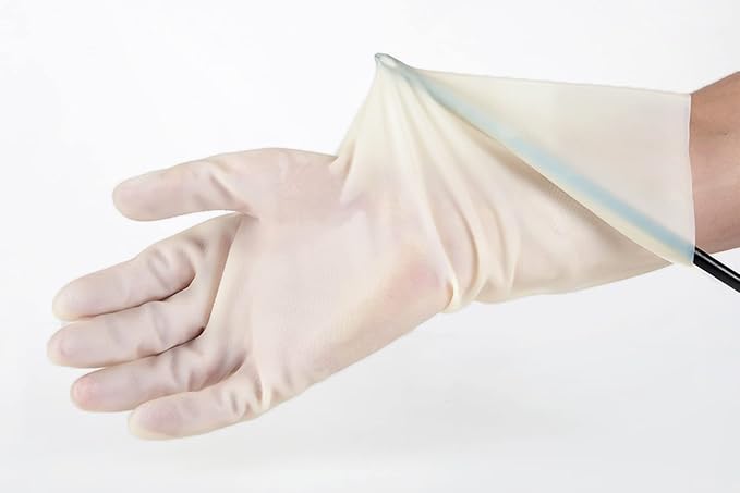 Cleaning Gloves Dishwashing Kitchen Gloves Reusable Rubber 1 Pairs White, Large