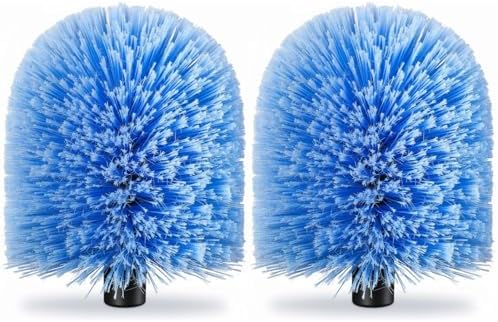 2 Pack Screw on Webster Cobweb Duster Head for Pole,Spider Web Remover Brush, Cobweb Duster Head Attachment,Fits Standard 3/4 inch Threaded Poles(Big, Blue)