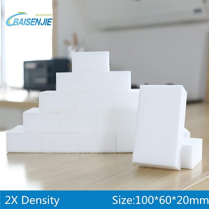 Magic Sponges Eraser,50 Pack 2X Density Melamine Sponge Foam Pad Bulk | Long-lasting Eraser,Just add Water,Multi-purpose Cleaning Sponge for Kitchen, Bathroom,Bathtub, Sink,Furniture
