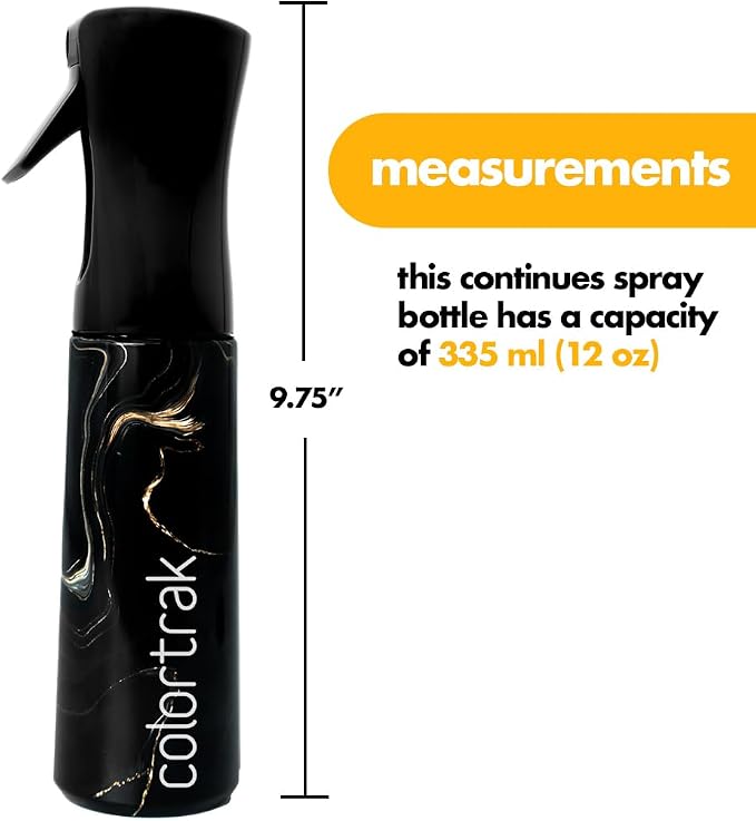 Colortrak Lux Collection Spray Bottle Empty 12 Oz Continuous Mist, Reusable Bottle, Hair Styling, Indoor Plants, Cleaning, Misting & Skin Care - 354ml