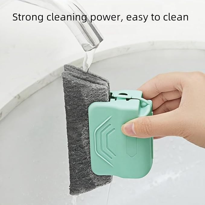 Magic Window Track Cleaner, 2024 New Window Groove Cleaning Brush Tools Set, Creative Cleaner Brushes Tools for Window lides Gaps, Sliding Door Track, Tile Lines Shutter Car Vents (Grey+Pink)