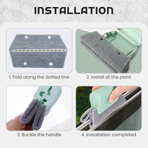 Window Track Cleaner, Handheld Cleaning Brush Set, for Window Tracks, Tile Grout Lines, Shutter Slats (Pink 3pcs)