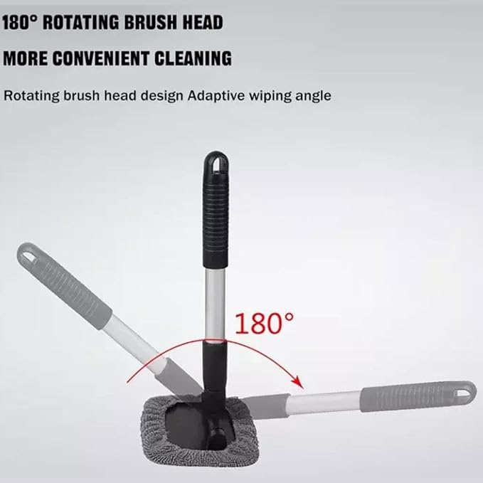 Windshield Window Cleaner Tool, Windshield Magnetic Car Window Cleaner, Magnetic Window Cleaner for Cars, Expandable Car Window Cleaner Tool with Microfiber Pads and Spray Bottles (2set)