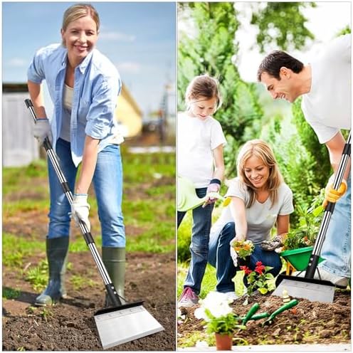 INCIKITI Multifunctional Garden Cleaning Shovel, Flat Shovel | Flat Shovel with 59" Adjustable Handle, Snow Ice Scraper, Outdoor Spade Tool for Weeding, Lawn Edging, Ice Removal
