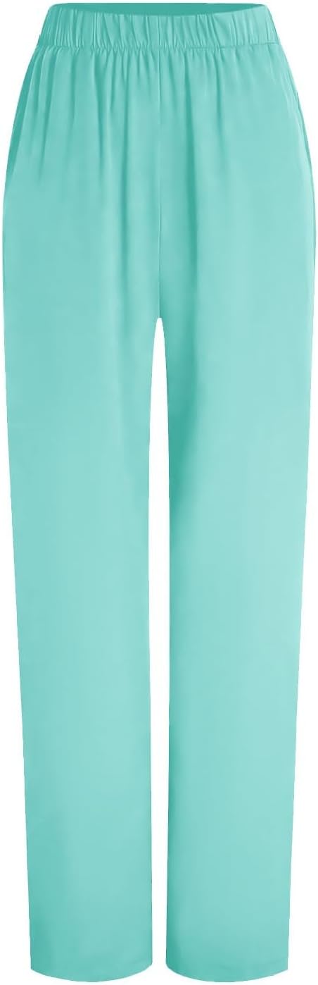 2026 Housekeeping Uniform Cleaning Uniforms - Button V Neck Top & Pants with Multi Pockets - Scrubs for Women