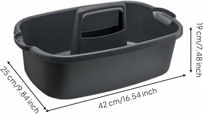 Fenteer Hotel Storage Basket Portable Cleaning Utility Tool Bin Handled Organizer PP Material Center Handle For Room To Room Transport Suitable for bathrooms kitchens garages housekeeping, Dark Gray