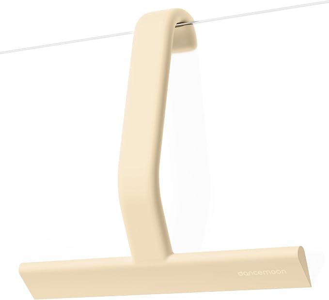 JustHang Shower Squeegee with Built-in Hook, 10'' Sand Beige | Award-Winning Design, All-One-Piece Soft-Touch Silicone, for Glass Door, Bathroom, Window, Mirror, Tile Wall, Car