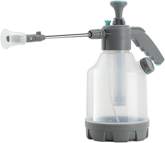 VENETIO 1 Gallon Hand Pump Sprayer with 2-Mode Nozzle & Extended Pole | Plant Watering Can for Liquid Fertilizer/Soap | Multi-Purpose Garden Feeder for Spraying Flowers, Weeds, Pests and Cleaning