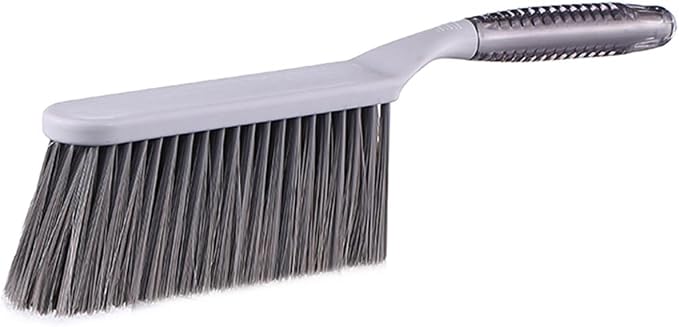 Dusting Brush, 13" Short Thick Firm Plastic Bristles Broom | Medium Handheld Dust Besom, Cleaning Heavier Litter, Workbench, Machine, Camping, Cloakroom, Gardening, Sofa