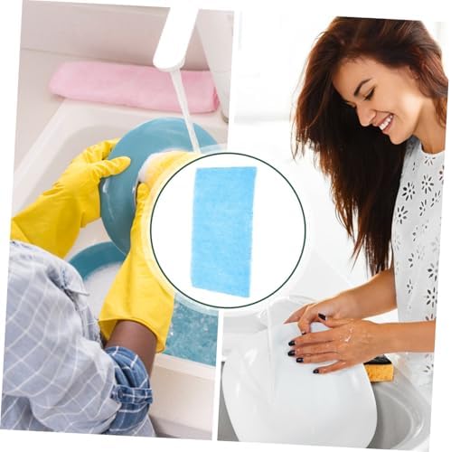 Cabilock 30pcs Non Scratch Blue Scouring Pads Reusable Kitchen Cleaning Sponges for Dishes Pots and Pans Absorbent Dishwashing Scrubbers for Spotless Kitchen Surfaces