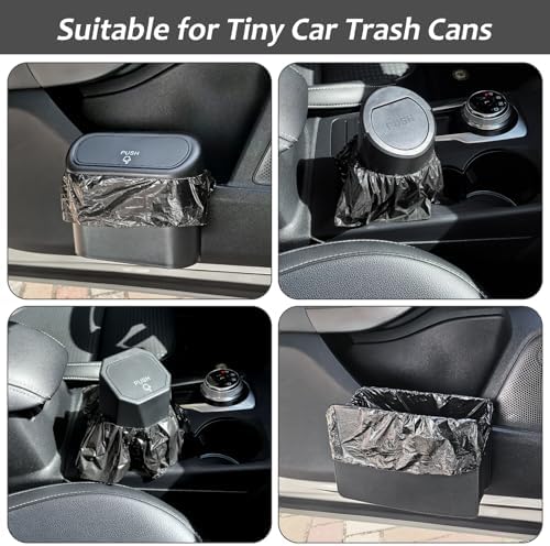 Accmor Mini Car Trash Can Bags for Auto Trash Bin, 120 Count Small Garbage Bags Organizer Tear-Resistant, Liner Refills (Vehicle Trash Can is not Included), Black