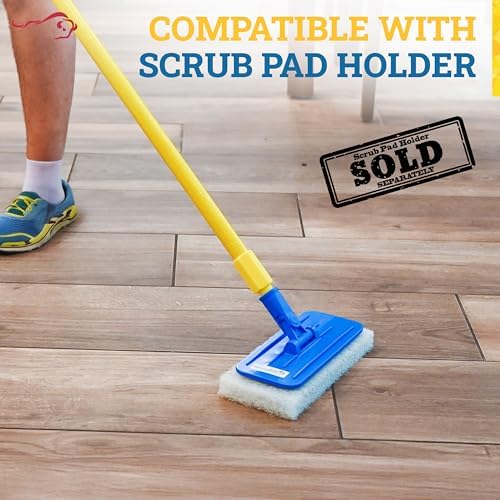 KLEEN HANDLER Light Duty Cleaning Scrub Pad, White, Pack 20, 10 x 4.6 in | Multipurpose Resuable Household Non-Scratch Scouring Sponges for Delicate Surfaces