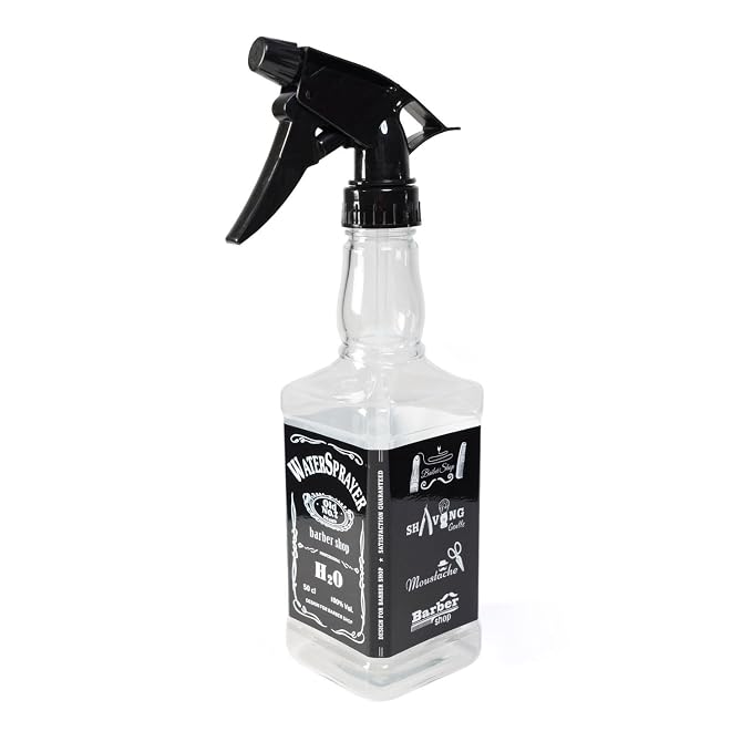 STUDIO LIMITED Barber Spray Bottle, Fine Mist Sprayer for Stylists, Refillable Hair Spray Bottle (500ml/16.9oz, Clear)