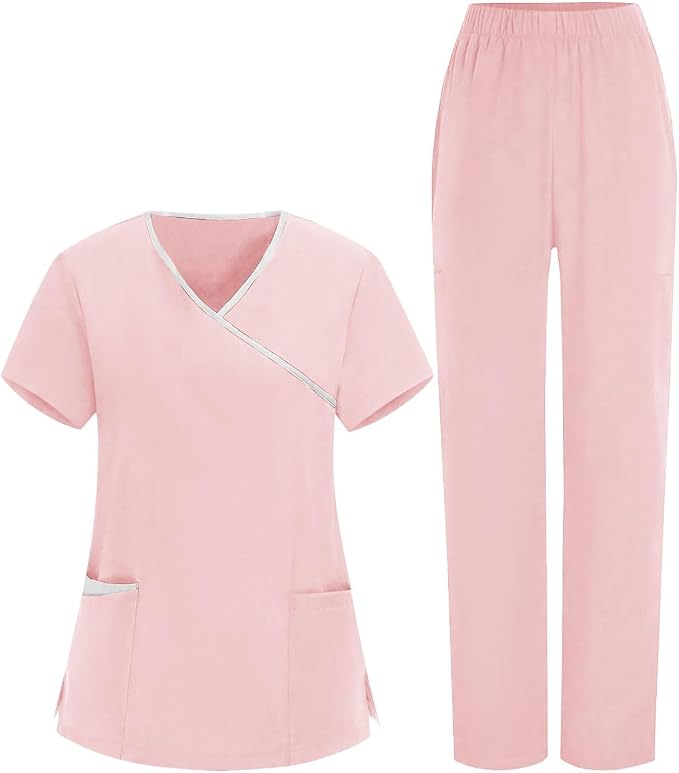Women Nursing Scrubs Sets Housekeeping Uniform 2026 Women's Scrub Set Cleaning Clothes for Cleaning Jobs