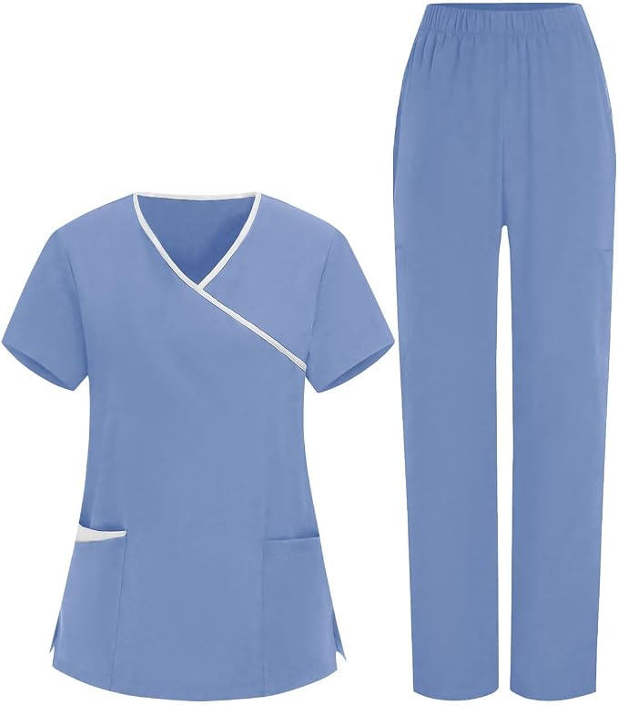 Women Nursing Scrubs Sets Housekeeping Uniform 2026 Women's Scrub Set Cleaning Clothes for Cleaning Jobs