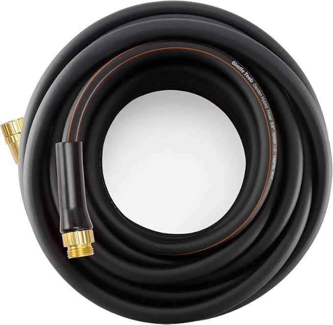 Giraffe Tools Garden Hose 50ft x 5/8", Water Hose Heavy Duty, Flexible, Lightweight Hybrid Hose, Male to Female Fittings | Heavy Duty, Lightweight, Flexible Hybrid Hose, 50 ft Water Hose with Male To Female Fittings