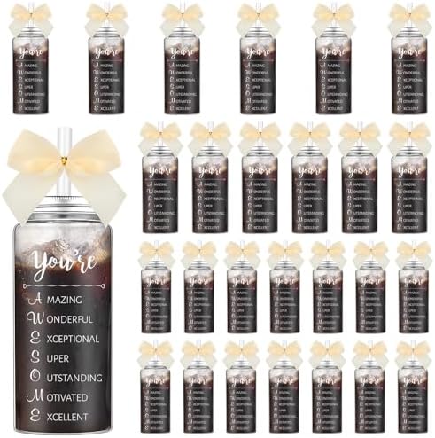 Skylety 24 Pcs Cream Employee Appreciation Gifts Bulk Thank You Cups | Housekeeping Appreciation Week Gift Cups with Lid Straw for Coworker, 13.5 oz, Plastic, Awesome Tumblers for Customer Service