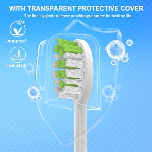 10 Pack Toothbrush Replacement Heads for Philips One Sonicare, White | Medium bristles, Aldult Tooth Brush Heads Refill