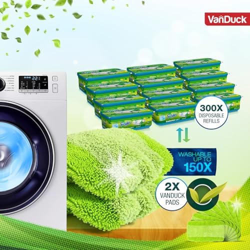 VanDuck Reusable Microfiber Mop Pads for Swiffer Sweeper (8-Pack), Green