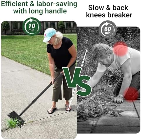 Garden Flat Shovel Scraper, Multifunctional Garden Cleaning Shovel with 59 Inch Long Handle, Heavy Duty Outdoor Floor Scraper for Weed Cleaning,Trenching,Edging and Removing Snow,Ice,Weeds,Dirty,Moss