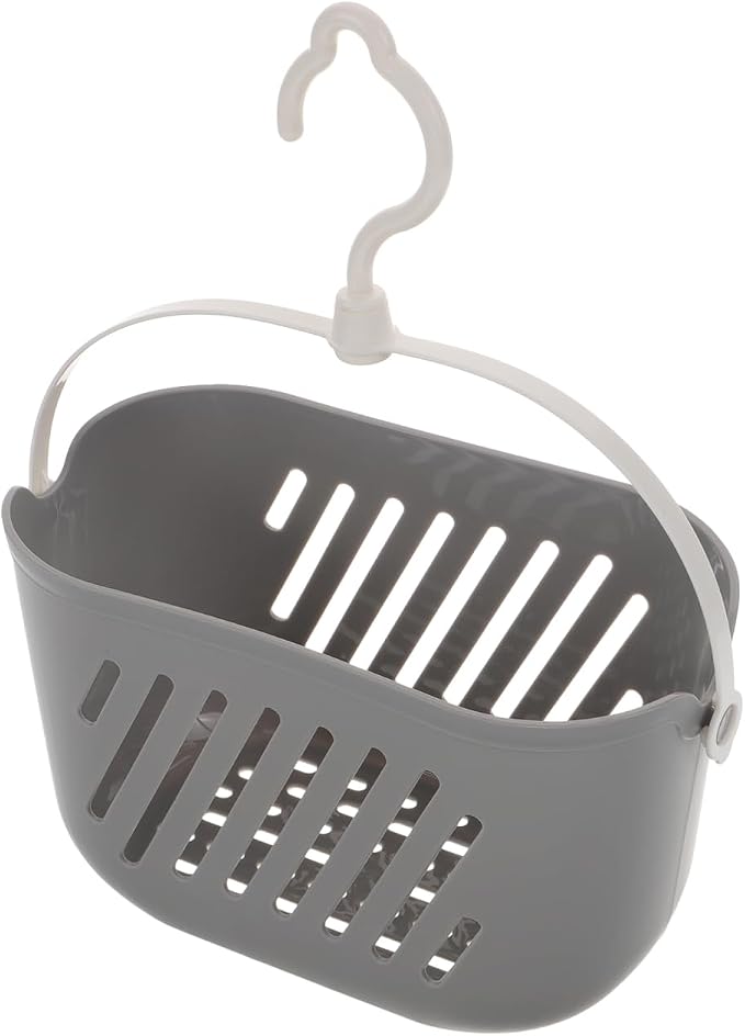 PRETYZOOM Hanging Shower Basket with Hook 8.26 X 5.51 X 5.11 Inch Plastic Bathroom Organizer for Toiletries and Cleaning Supplies Space-Saving Hanging Shower Caddy