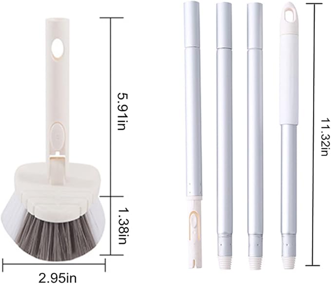 45.28 Inch Shower Scrubber, Tub Tile Cleaning Brush, Bath Cleaner Scrubber Brush with Adjustable Long Handle Scrub Brush for Bathroom Shower Bathtub Wall Mop Cleaning Scrubbing