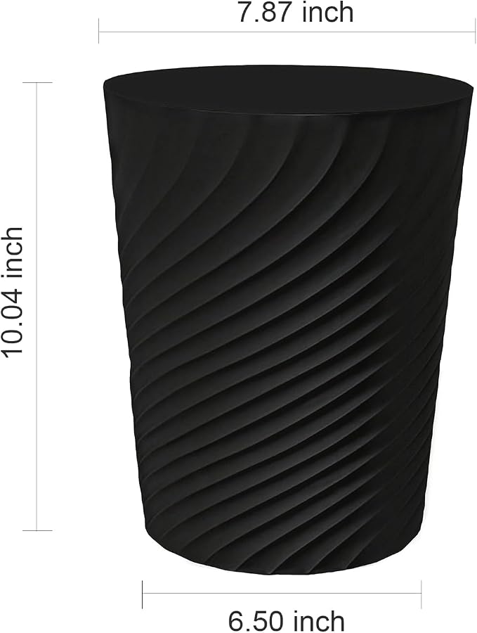 DAJITRE 1.8 Gallon Small Trash Can Wastebasket Recycling Bin Slim Profile for Compact Spaces Bathroom, Office, Bedroom, Kitchen (1.8 Gallon, Black)