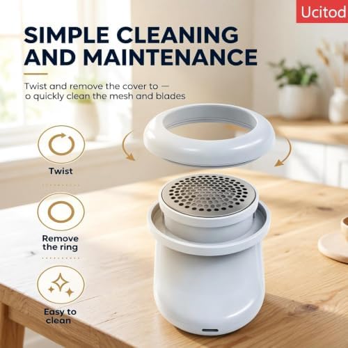 Rechargeable Fabric Shaver,Electric Lint Remover for Clothes & Couch | Long Lasting Battery Lint remover shaver,Easy-Clean,Multi-Fabric Compatible,Detachable Lint Tray,Fast Type-c Charging-Blue