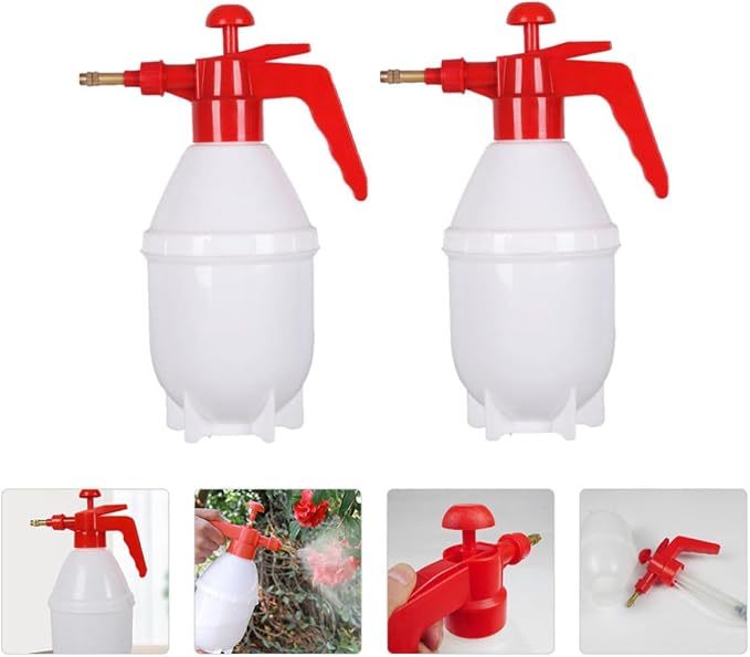 2pcs L Handheld Water Sprayer with Adjustable Nozzle for Plants | Pp and Copper Build, Portable Reusable Design, Indoor General Spraying, Red Finish for Flowers