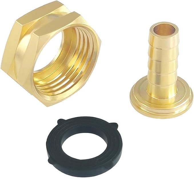 Hooshing 3/8" Garden Hose Repair Kit Male and Female Hose Mender End Repair | Heavy Duty Brass Hose Connector, with Stainless Clamps