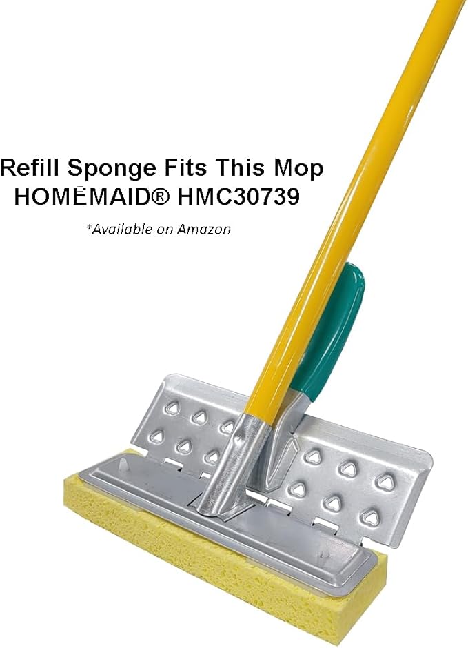 HOMEMAID® Cellulose Refill Sponge Metal Hinge Squeeze Sponge Mop (Made in USA)