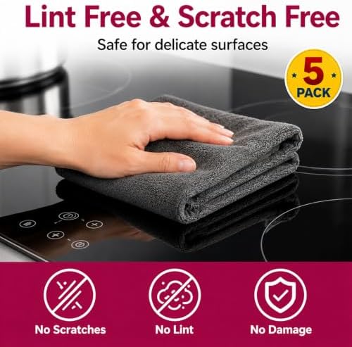 15 Pack Thickened Genie Magic Cleaning Cloth, XXL Microfiber Magic Cloth for Stainless Steel, Glass, Mirrors, Windows, Kitchen, Bathroom, Car & Screens, Reusable Lint Free Streak Free Cleaning Towels