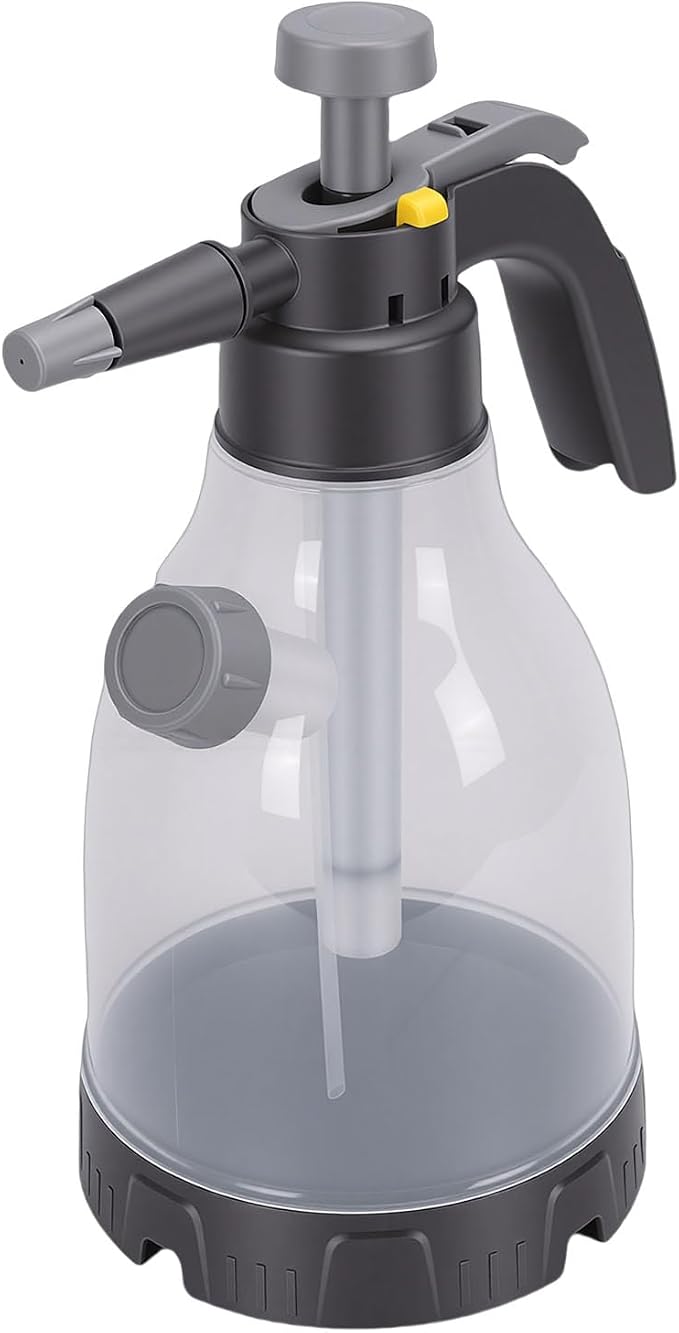 Focket Garden Spray Bottle, 3L 0.8 Gallon Hand Pressurized Sprayer with Side Liquid Filling Port and Reinforced Pressure Rod, Pump Spray Bottle 360 Rotating Adjustable Nozzle Wind Proof