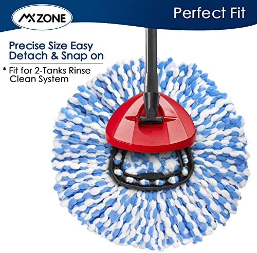 Spin Mop Replacement Heads for O-Cedar RinseClean 2-Tank, Microfiber 2-Pack | Not for 1-Tank; washable, reusable mop head refills for wet/dry use on tile, wood, windows & car interiors; easy snap-on fit.
