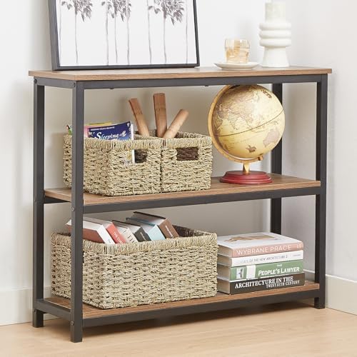 Vagusicc Wicker Basket, Set of 3 Hand-woven Storage Baskets for Organizing, Seagrass Wicker Storage Basket Bins with Handles, Small Toilet Paper Storage Baskets for Shelves Pantry Baskets (Seagrass)