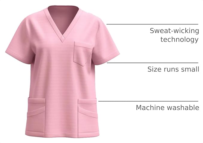 Women Nursing Scrubs Tops Housekeeping Uniform 2026 Women's Scrub Tops Cleaning Clothes for Cleaning Jobs