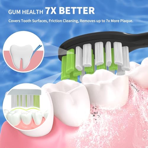 10 Pack Toothbrush Replacement Heads for Philips One Sonicare, Black | Medium bristles, Aldult Tooth Brush Heads Refill