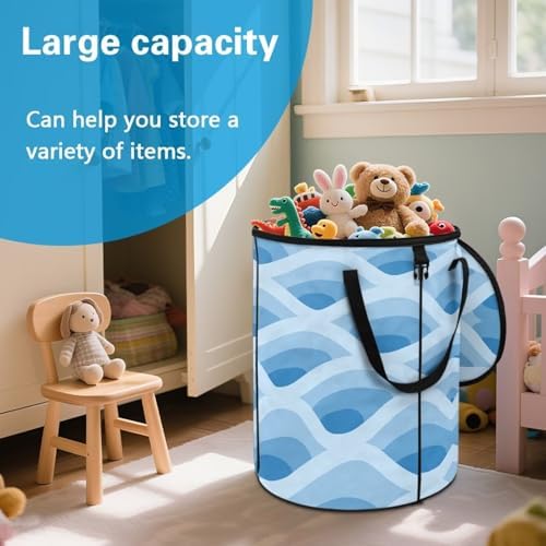 Wave Streak Collapsible Trash Can Portable Camper Trash Can for RV's, Camping, Recycling, Yard Waste, Leaf Bag, Children Toy Bin (Trash)