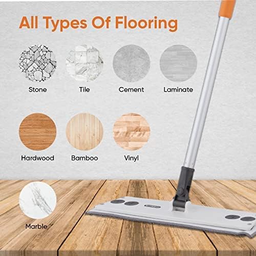 Superio Microfiber Mop Pads Refill for Flat Surfaces - Velcro Head, 16 Inch - 3 Pack - Grey