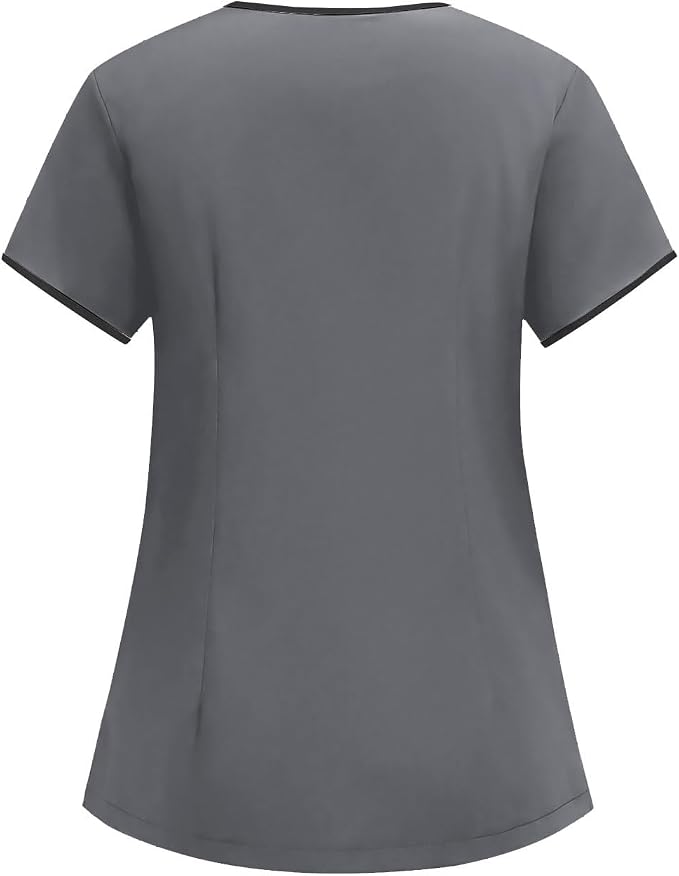 Medical Scrub Tops for Women Womens Short Sleeve Nursing Housekeeping Uniform Stretchy Workwear Cleaning Shirts