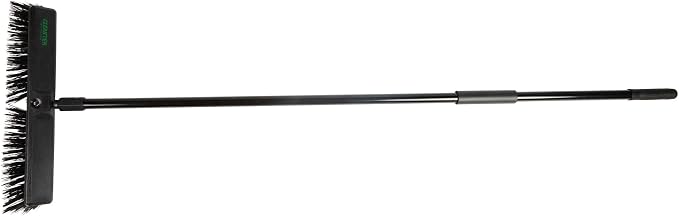 Restaurantware-Clean Tek Professional 17.13 Inch Push Broom, 1 Heavy-Duty Broom With 59â€ Handle - Heavy Bristles, 2 Handle Attachment, Wooden, Commercial Use, For Deck, Garage, Yard, Patio