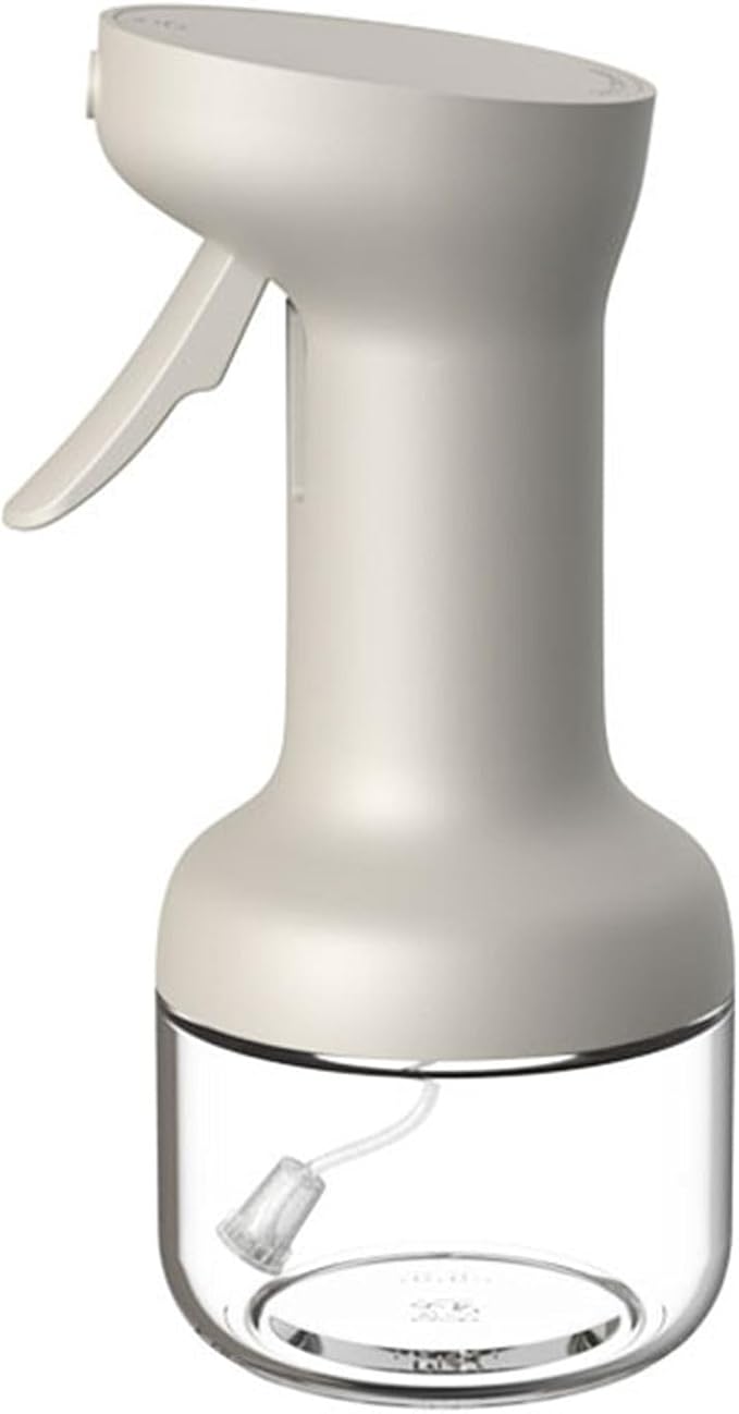 Glass Oil Sprayer Bottle with Drip-Free Nozzle, 280ml white | Pressurized Silicone Pumps for Accurate Liquid Seasoning Distribution and Multipurpose Kitchen Applications