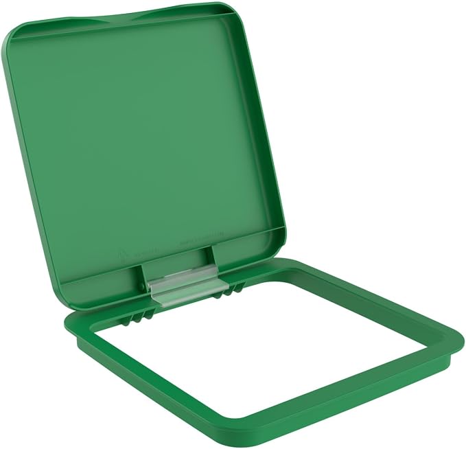 Rev-A-Shelf 27 Qt Under Sink Garbage Can Lid for Base Kitchen and Bathroom Cabinet, Replacement Plastic Trash Bin Lid Only, Green, RV-1024-LID-G-1