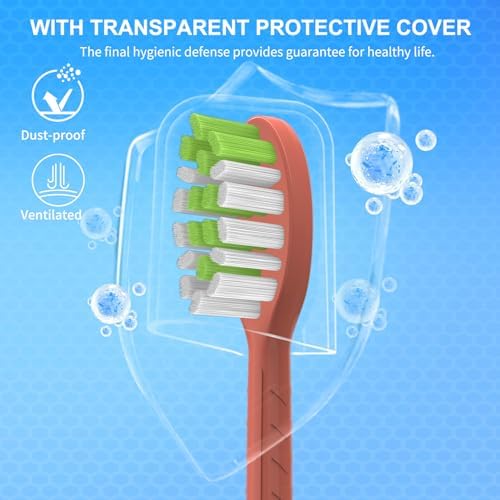 10 Pack Toothbrush Replacement Heads for Philips One Sonicare, Orange Red | Medium bristles, Aldult Tooth Brush Heads Refill