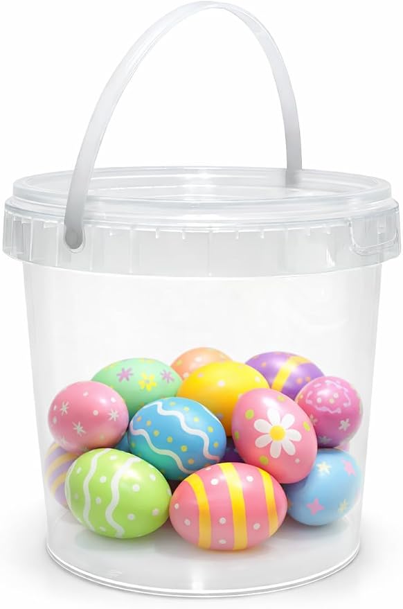 4U'LIFE 128 oz [6-Pack] Tamper-Evident Containers with Lids and Handle | BPA Free, microwave-safe, freezer-safe and multi-purpose for ice cream, events and bulk food storage
